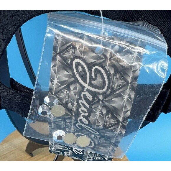 BLACK RHINESTONE CROSS FASHION BASEBALL CAP - Picture 8 of 10